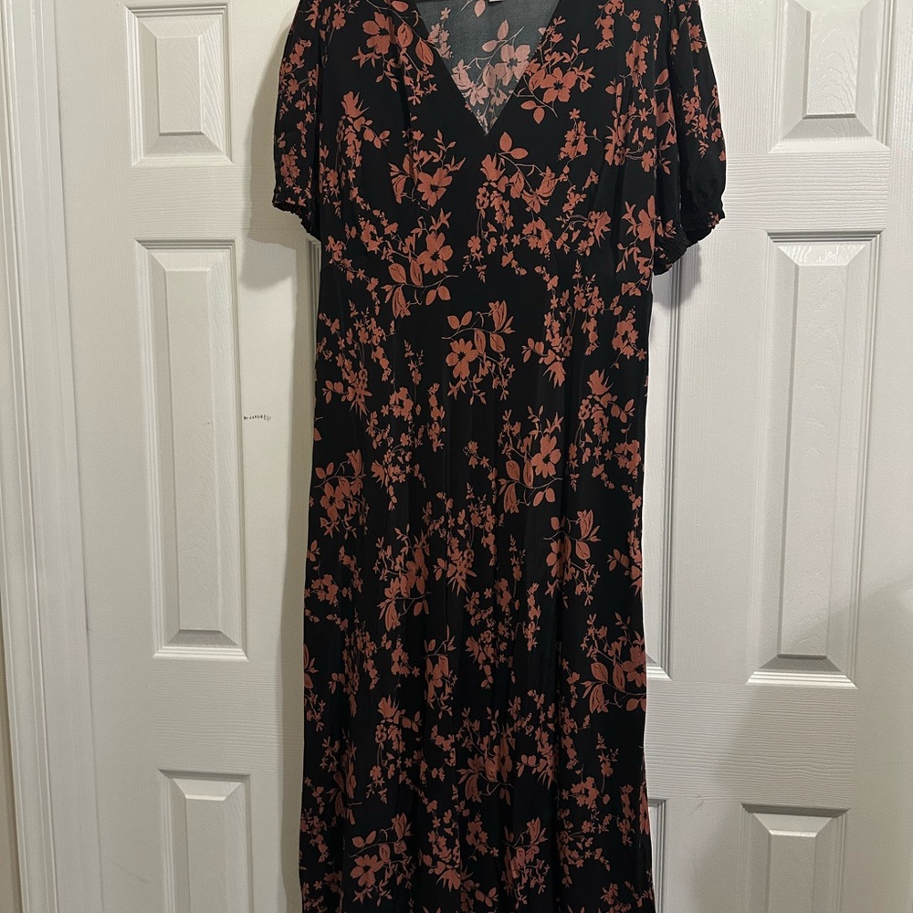 Floral Black Women's Dress